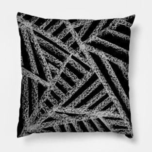 White and Black Minimal Web Lines - Abstract Charcoal Drawing Pillow