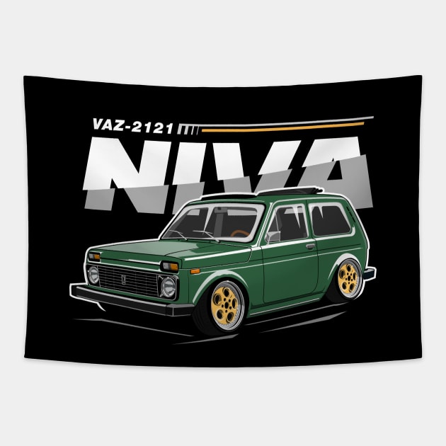 Stanced Lada Niva Tapestry by shketdesign