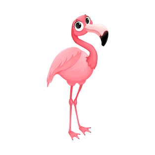 Funny flamingo with cute eyes T-Shirt