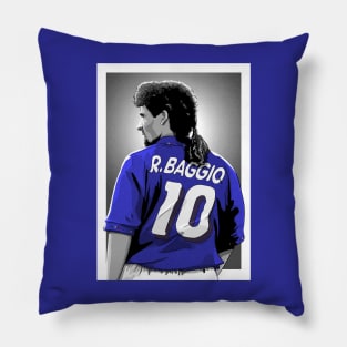 Roberto Baggio - Italy Azzurri Football Artwork Pillow