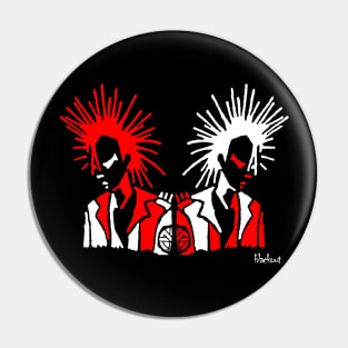 Punk Stand Off Red and White by Blackout Design Pin