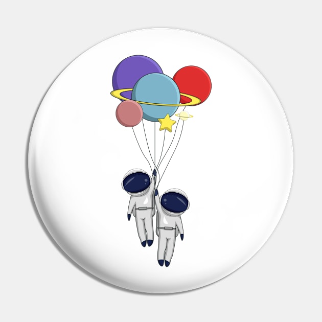 Balloon Astronaut Pin by Linescratches