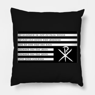 American Flag Christian Nation Chi Rho Pocket Pillow