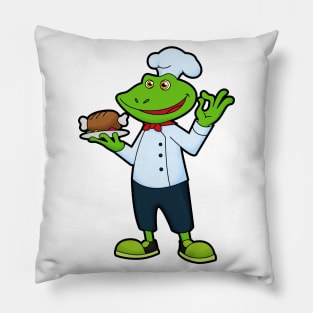 Frog as Cook with Serving plate & Chicken Pillow