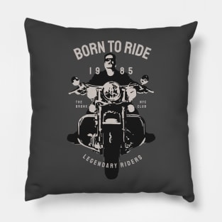 Born to Ride Legendary Riders Tee | Vintage Motorcycle Enthusiast Pillow