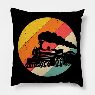 Train Vintage Distressed Retro Engineer Engine Conductor Pillow