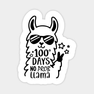 Funny 100 Days of School, No Prob Llama 100 days smarter Magnet