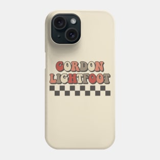 Gordon Lightfoot Checkered Retro Groovy Style Phone Case