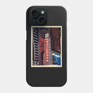 Amsterdam Theater in Times Square at night - Kodachrome Postcards Phone Case