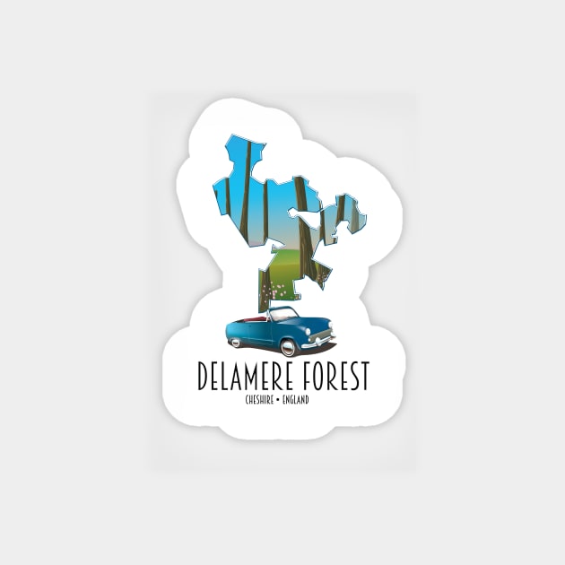 Delamere Forest Cheshire England map Magnet by nickemporium1