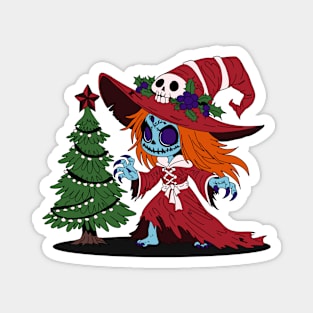 Cute Christmas Witch Magnet