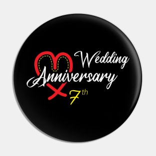 7th Wedding anniversary Pin