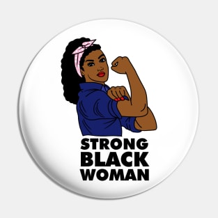 Strong Black Woman Afro African Black History Pin