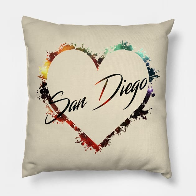 I Love San Diego Pillow by StupidHead