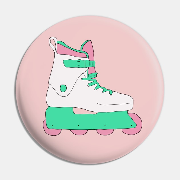 Roller Skate Roller Blade 90s Aesthetic Nostalgia Minimalist Pin by NostalgiaUltra