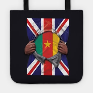 Cameroon Flag Great Britain Flag Ripped - Gift for Cameroonian From Cameroon Tote