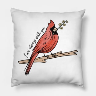 Cardinal | Forget-Me-Not Flower | “I am always with you” Pillow