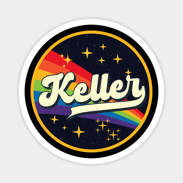 Keller // Rainbow In Space Vintage Style Magnet by LMW Art