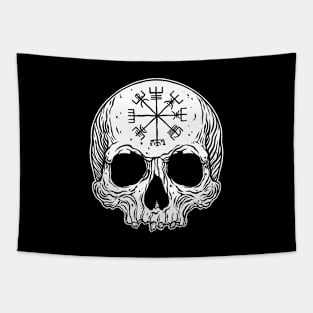 Vegvisir rune skull Tapestry