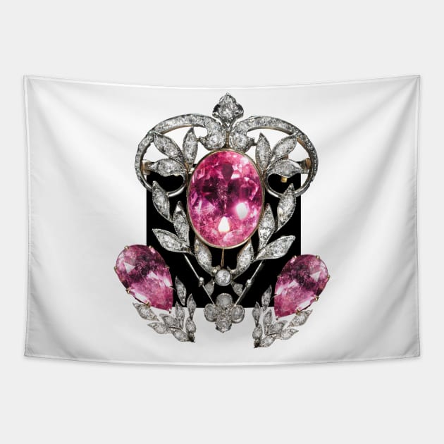 Pink diamond pendant jewelry Tapestry by Marccelus