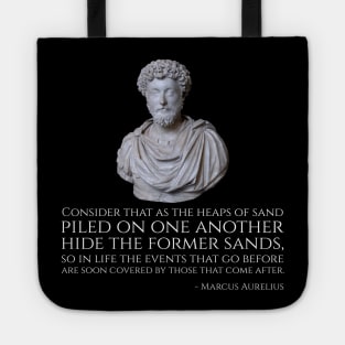 Consider that as the heaps of sand piled on one another hide the former sands, so in life the events that go before are soon covered by those that come after.  - Marcus Aurelius Tote