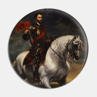 Equestrian portrait of the Emperor Charles V by Anthony van Dyck Pin