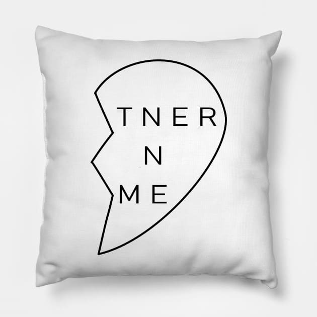 Partnerlook Heart Crime Funny Cute Split Together Best Friends Gift Partners Couple Pillow by Kibo2020