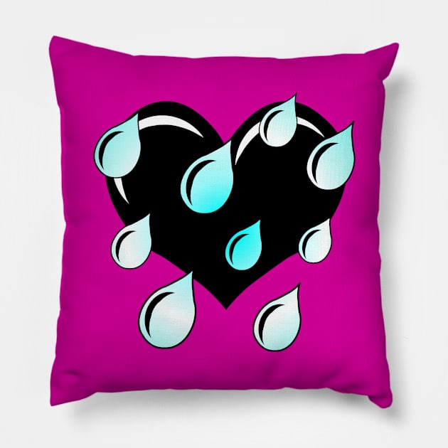 Black Weeping Heart #2 Pillow by RawSunArt