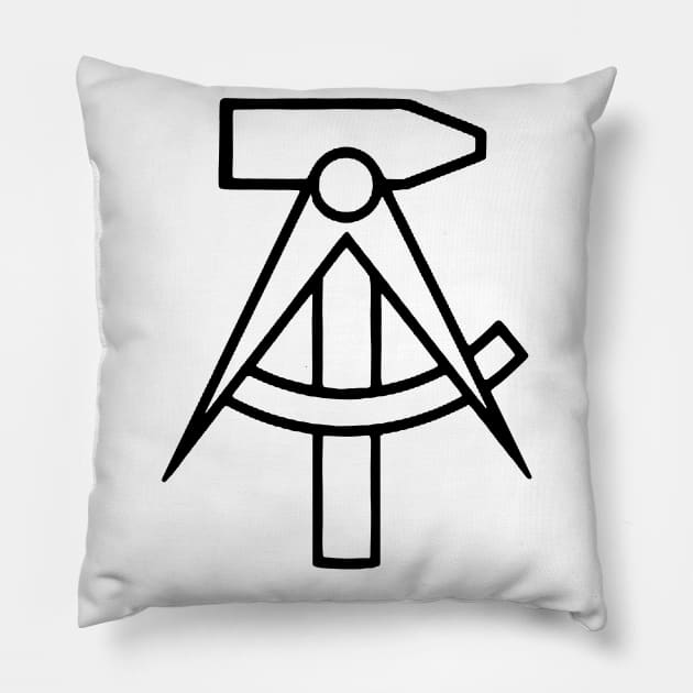 DDR GDR East Germany Emblem Hammer Transparent Pillow by ArtFay