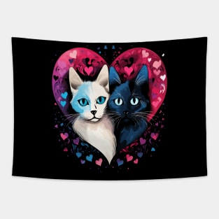 Siamese Cat Couple Valentine Tapestry