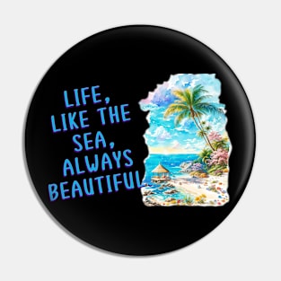 Beach Paradise: Inspirational Canvas Print Pin