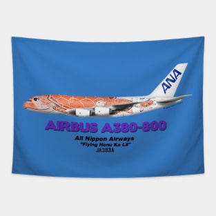 Airbus A380-800 - All Nippon Airways "Flying Honu Ka La" Tapestry