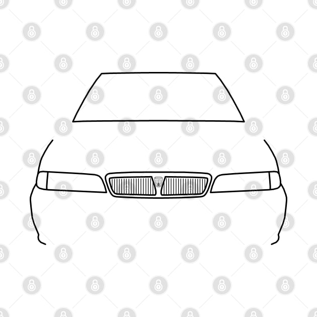 Rover 216 classic car black outline graphic by soitwouldseem