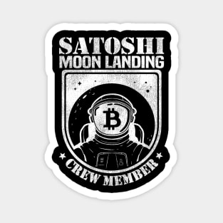 Member Satoshi Moon Landing Crew Funny Bitcoin BTC Magnet