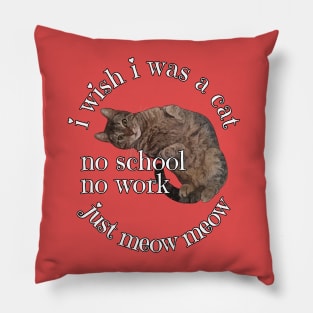 I wish I was a cat. Pillow