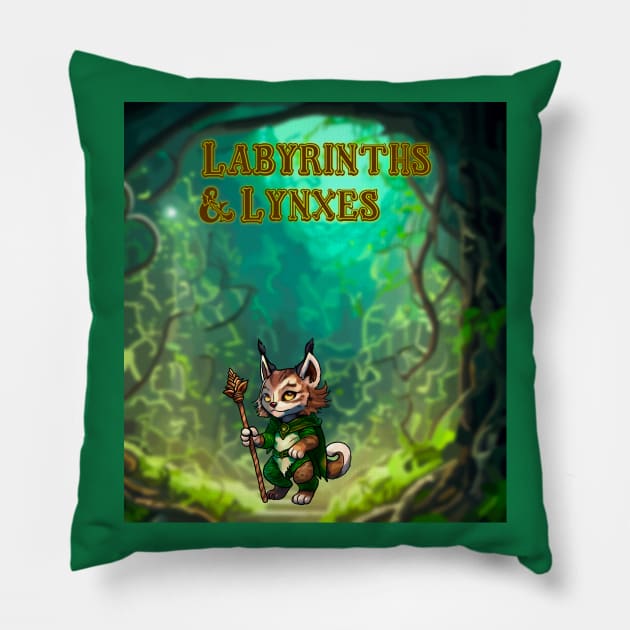 Labyrinths & Lynxes: The Wondering Druid Pillow by FallenClock