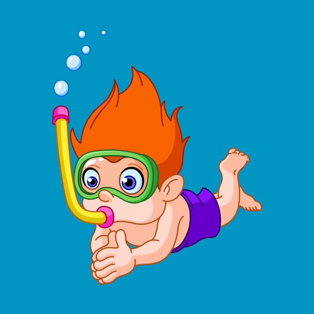 Snorkeling Kid by DigiToonsTreasures