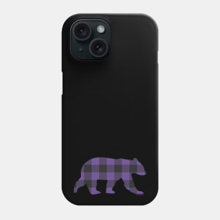 Purple Gay Bear Buffalo Plaid Check Bear | BearlyBrand Phone Case