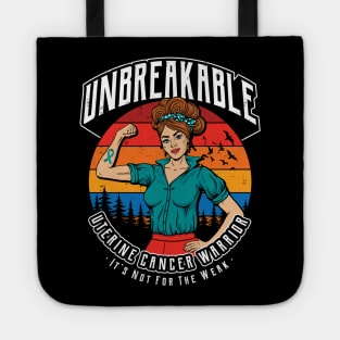 Unbreakable Uterine Cancer Warrior Tote