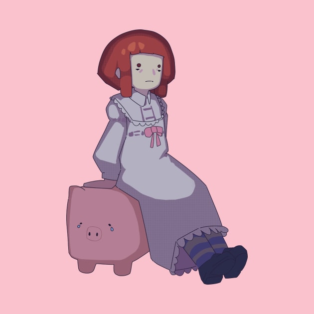 Girl on a pig by cokyfish