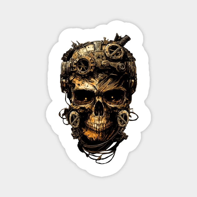 Post Apocalyptic Skull Magnet by HustleHardStore