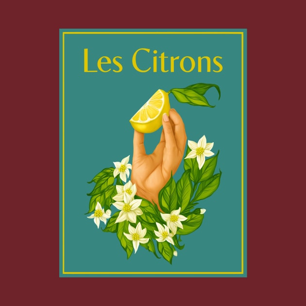 Les Citron Illustration - Lemon Citrus Design by BeautyMeow