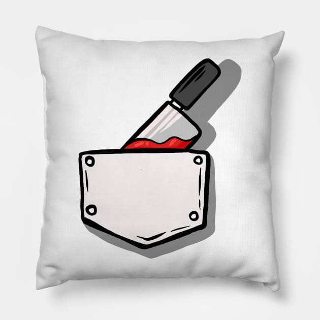 Killer bloody knife Lazy Halloween Costumes Pillow by jayaadiprastya