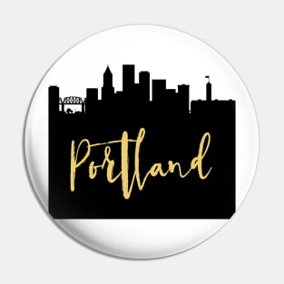 PORTLAND OREGON DESIGNER SILHOUETTE SKYLINE ART Pin