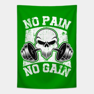 no pain no gain workout gym shirt Tapestry