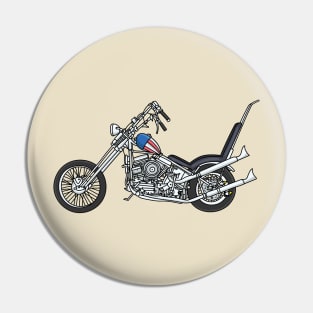 Chopper Motorcycle 1950 cartoon illustration Pin