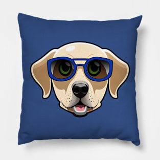 Blue Sunglasses Golden Retriever Dog Pillow