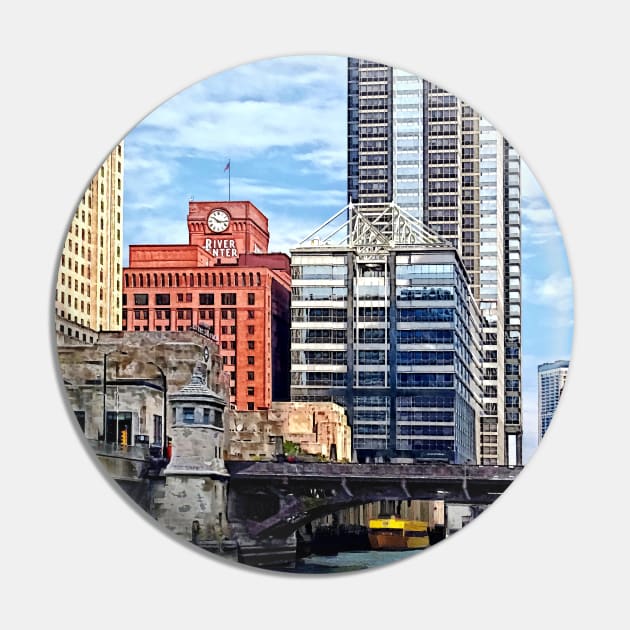 Chicago IL - Water Taxi Passing Under Lyric Opera Pin by SusanSavad