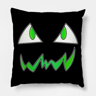 Jack O Lantern Face - Halloween Costume - Glowing Green Pillow