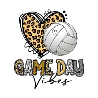 Volleyball Game Day Vibe Volleyball Mom Leopard T-Shirt